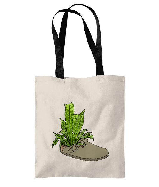 Suede Mule Bootanical Tote Bag