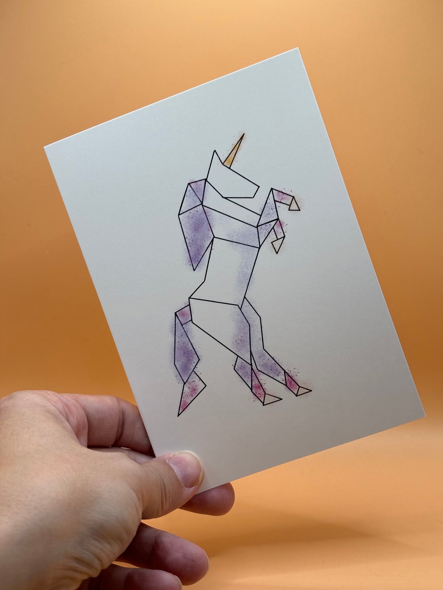 Origami Unicorn Card