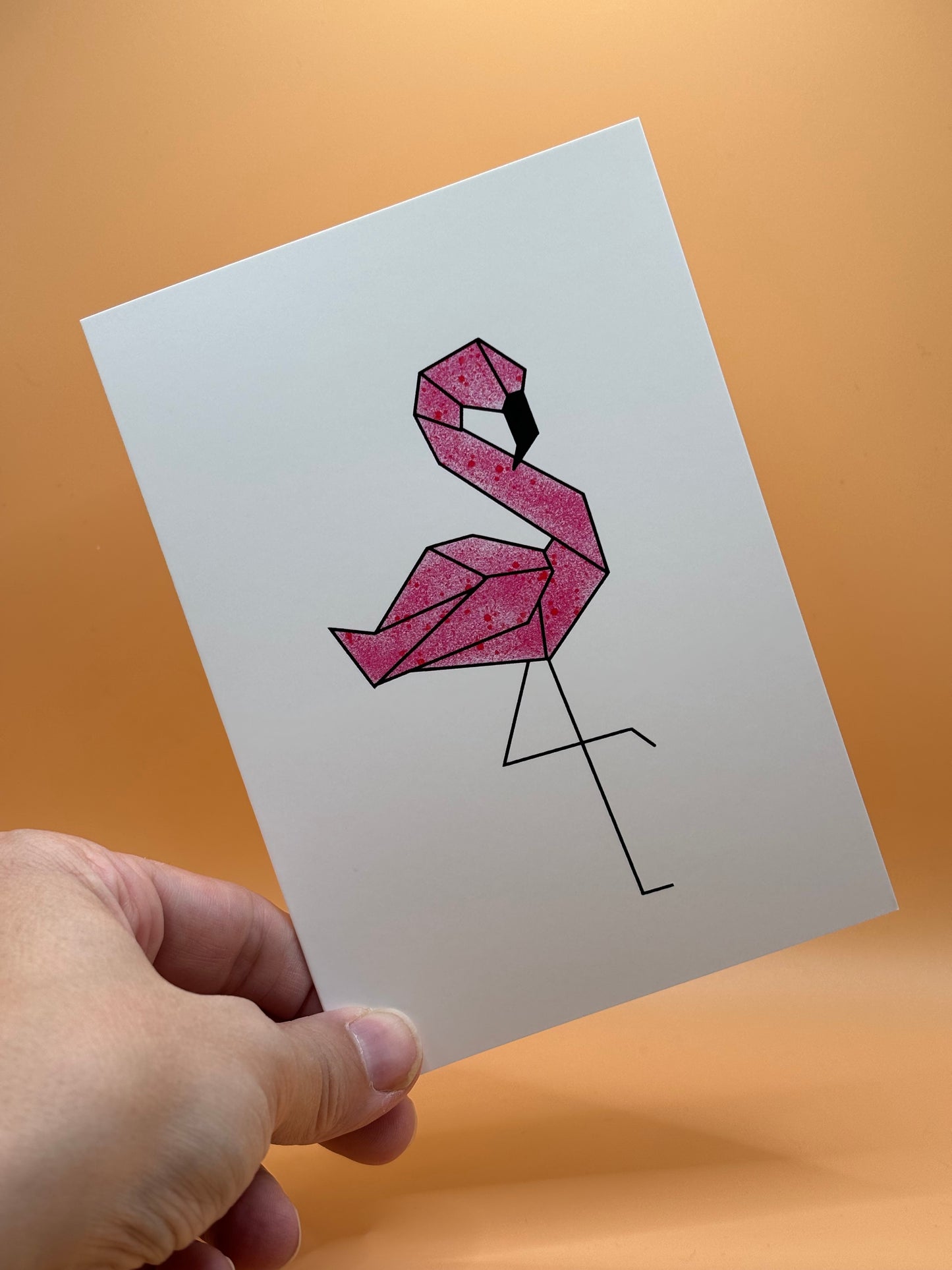 Origami Flamingo Card