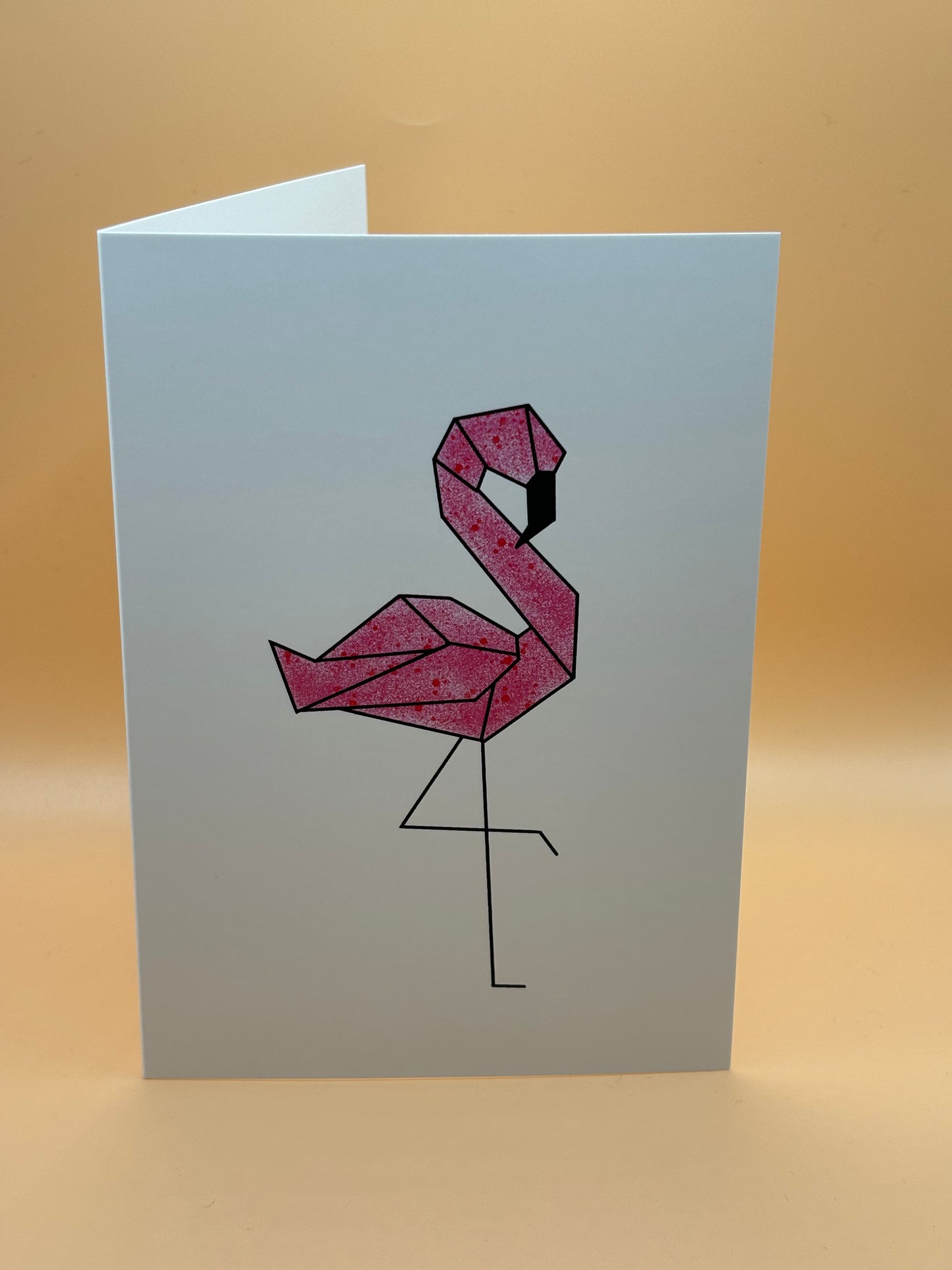 Origami Flamingo Card