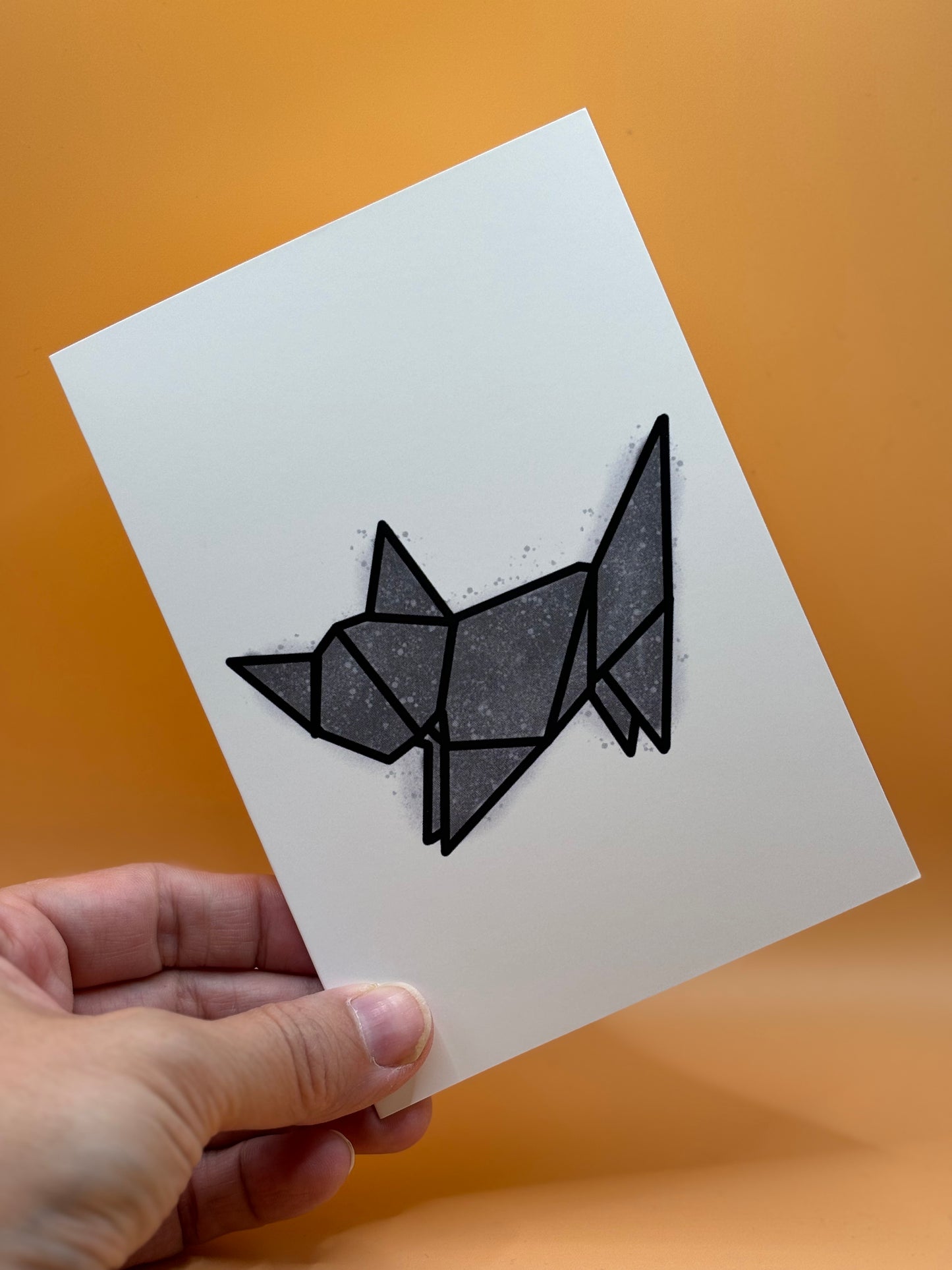 Origami Cat Greeting Card