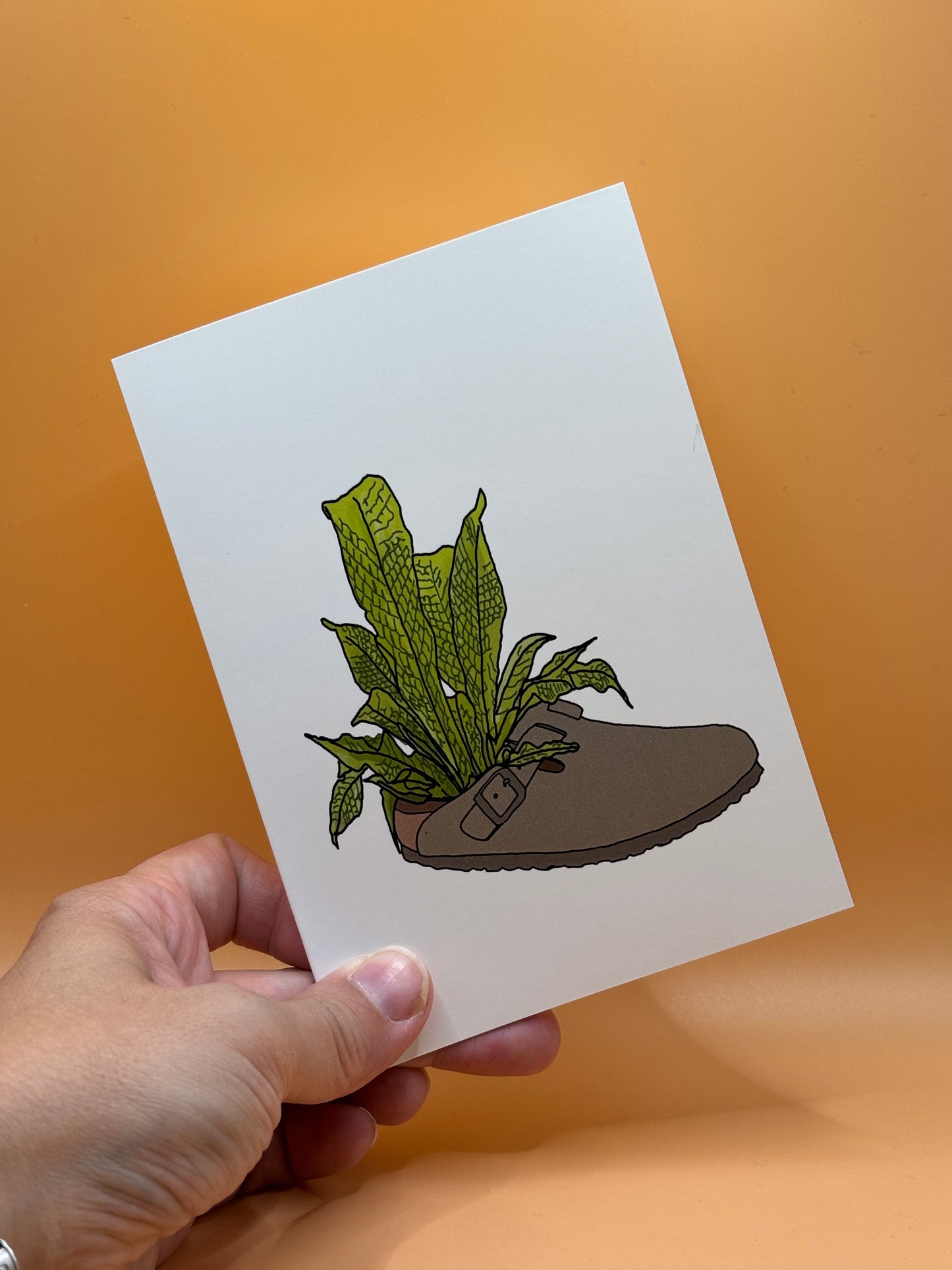 Suede Mule Bootanical Card