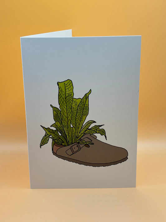 Suede Mule Bootanical Card