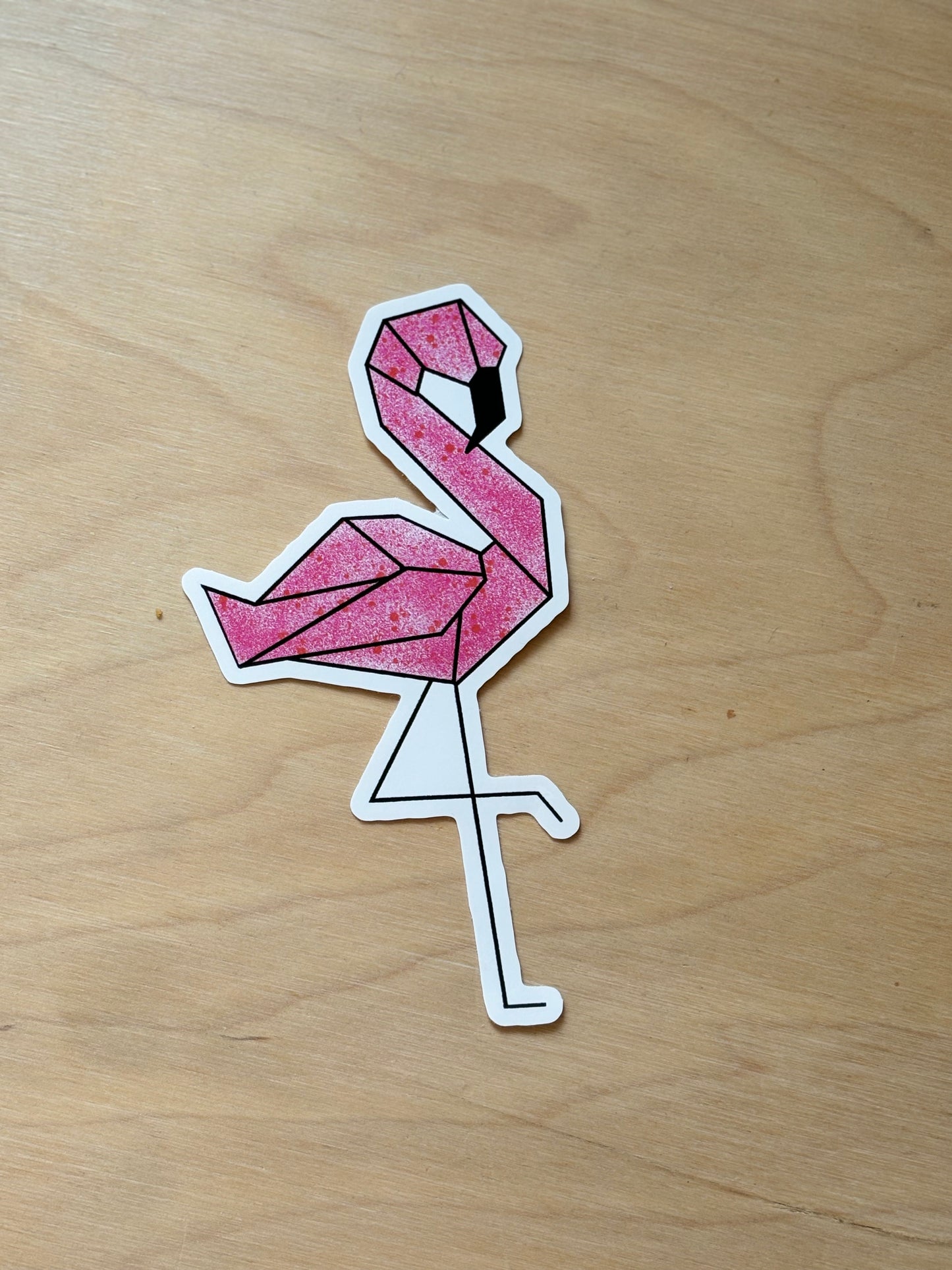 Origami Flamingo Sticker