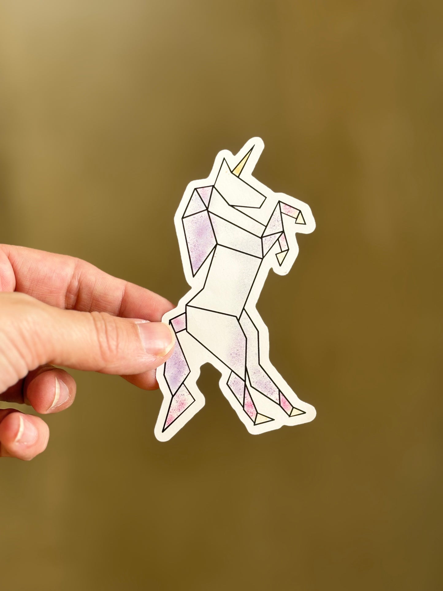 Origami Unicorn Sticker