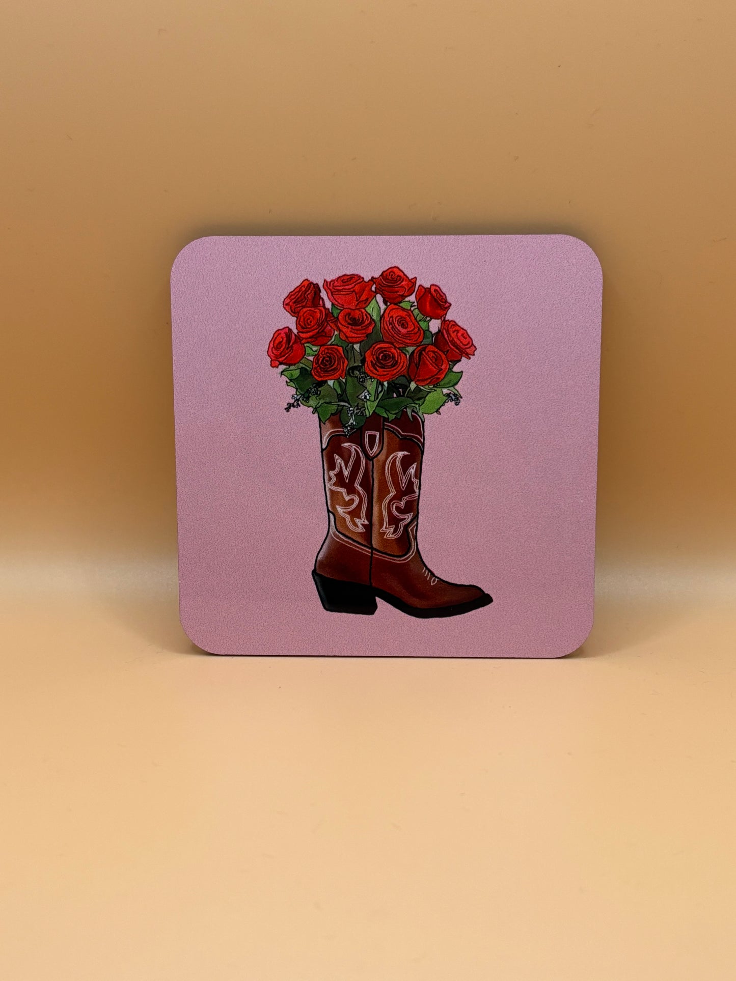 Rose Cowboy Bootanical Coaster