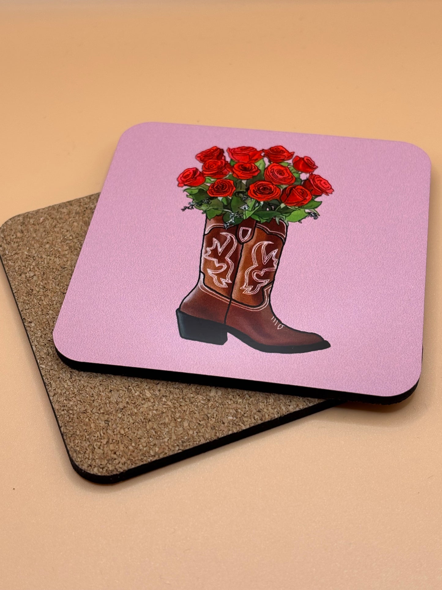 Rose Cowboy Bootanical Coaster